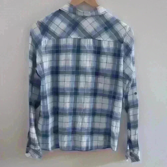 NORTHERN REFLECTIONS | Blue/White/Black Plaid Button Up Long Sleeve Shir… - Picture 4 of 4
